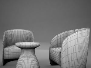modern chair set 3D मॉडल