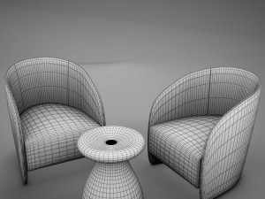 modern chair set 3D मॉडल