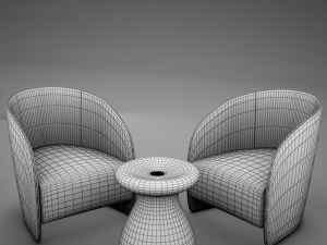 modern chair set 3D मॉडल