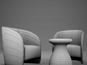 modern chair set 3D मॉडल