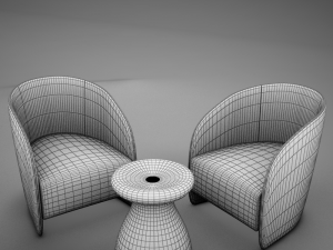 modern chair set 3D मॉडल