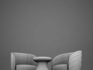 modern chair set 3D मॉडल