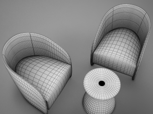 modern chair set 3D मॉडल