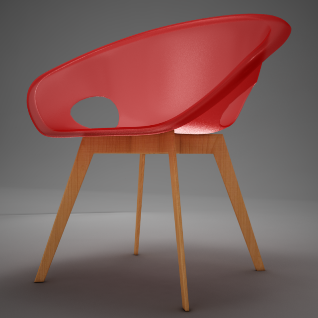 moder plastic wood chair 3D Модель .c4d .max .obj .3ds .fbx .stl .blend 