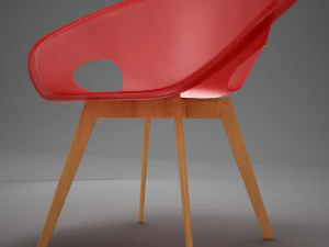 moder plastic wood chair 3D Model