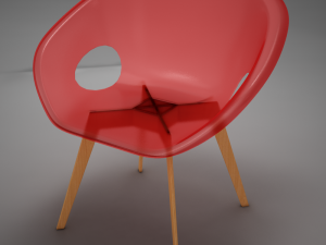 moder plastic wood chair 3D Модель