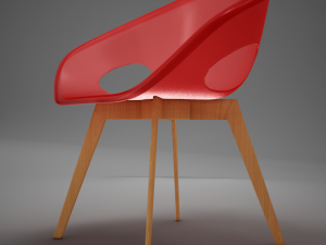 moder plastic wood chair 3D Модель