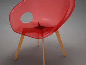 moder plastic wood chair 3D Model