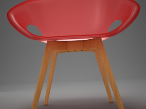 moder plastic wood chair 3D Модель