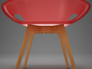 moder plastic wood chair 3D Модель