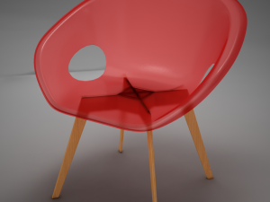 moder plastic wood chair 3D Модель