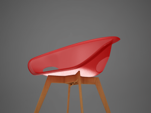 moder plastic wood chair 3D Модель