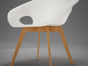 moder plastic wood chair 3D Модель