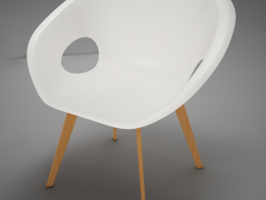 moder plastic wood chair 3D Модель