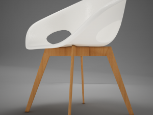 moder plastic wood chair 3D Модель