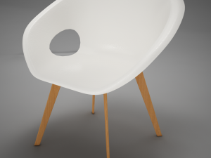 moder plastic wood chair 3D Модель