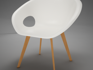 moder plastic wood chair 3D Модель