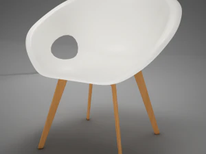 moder plastic wood chair 3D Model