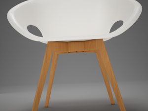 moder plastic wood chair 3D Модель