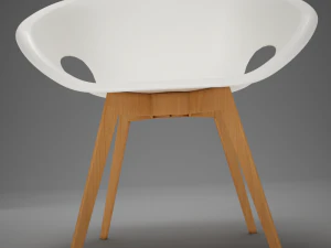 moder plastic wood chair 3D Model