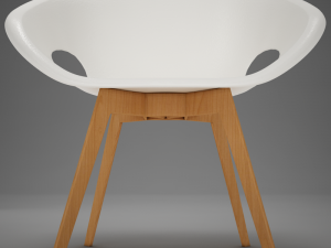 moder plastic wood chair 3D Модель