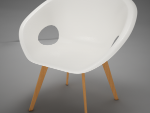 moder plastic wood chair 3D Модель