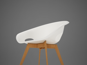 moder plastic wood chair 3D Модель