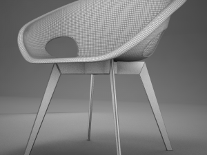 moder plastic wood chair 3D Модель