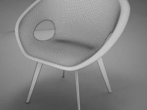 moder plastic wood chair 3D Модель