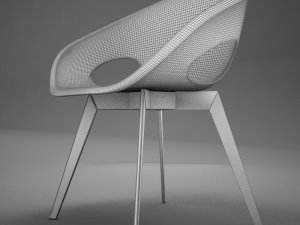 moder plastic wood chair 3D Модель