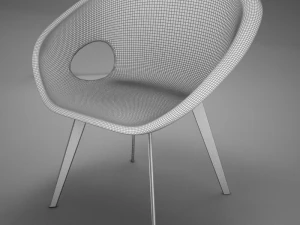 moder plastic wood chair 3D Model