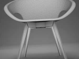 moder plastic wood chair 3D Модель