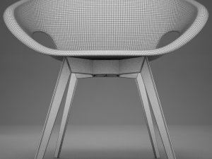 moder plastic wood chair 3D Модель