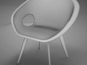 moder plastic wood chair 3D Model