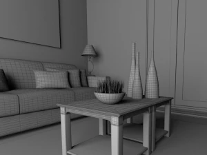 sala de estar cl&aacute;ssica em alta defini&ccedil;&atilde;o 5 Modelo 3D