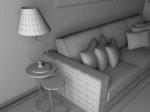 high def classic living room 5 3D Model