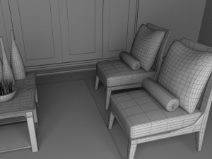 high def classic living room 5 3D Model