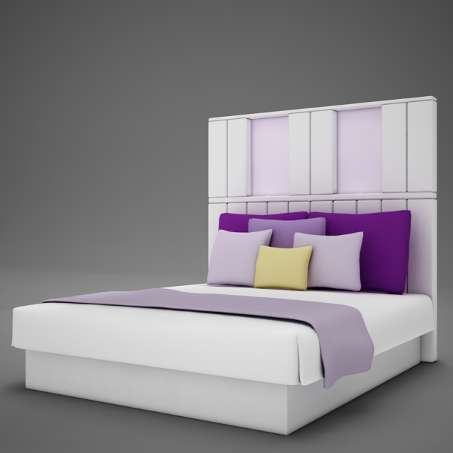 bed white hotel 3D Model .c4d .max .obj .3ds .fbx .stl .blend 