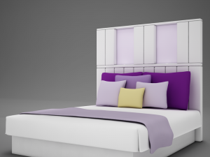 bed white hotel Modelo 3D