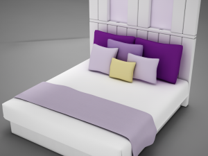 bed white hotel 3D Model