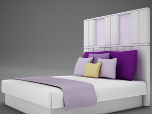 bed white hotel 3D Model