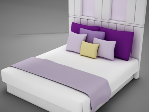 bed white hotel 3D Model