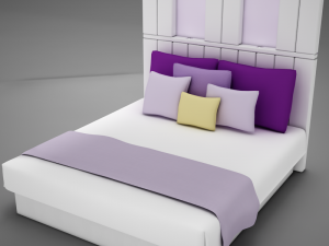 bed white hotel 3D Model
