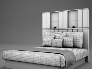 bed white hotel 3D Model