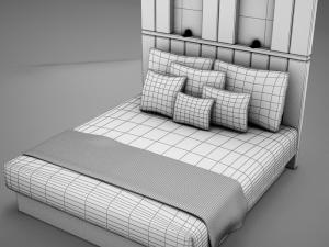 bed white hotel 3D Model
