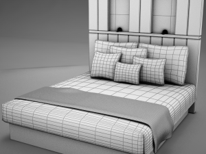 bed white hotel 3D Model