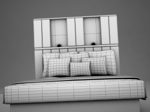 bed white hotel 3D Model