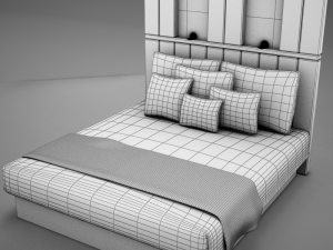 bed white hotel 3D Model
