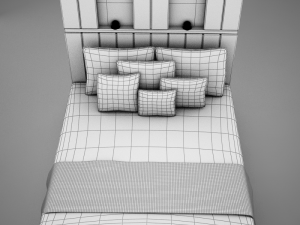 bed white hotel 3D Model