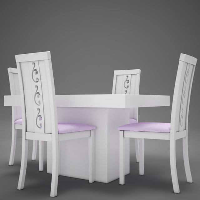 dinning white Modelo 3D .c4d .max .obj .3ds .fbx .stl .blend